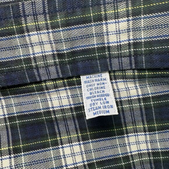 Ralph Lauren Blue Green Plaid Soft Cotton Button-Down Dress Shirt - Men's XL - Picture 4 of 6